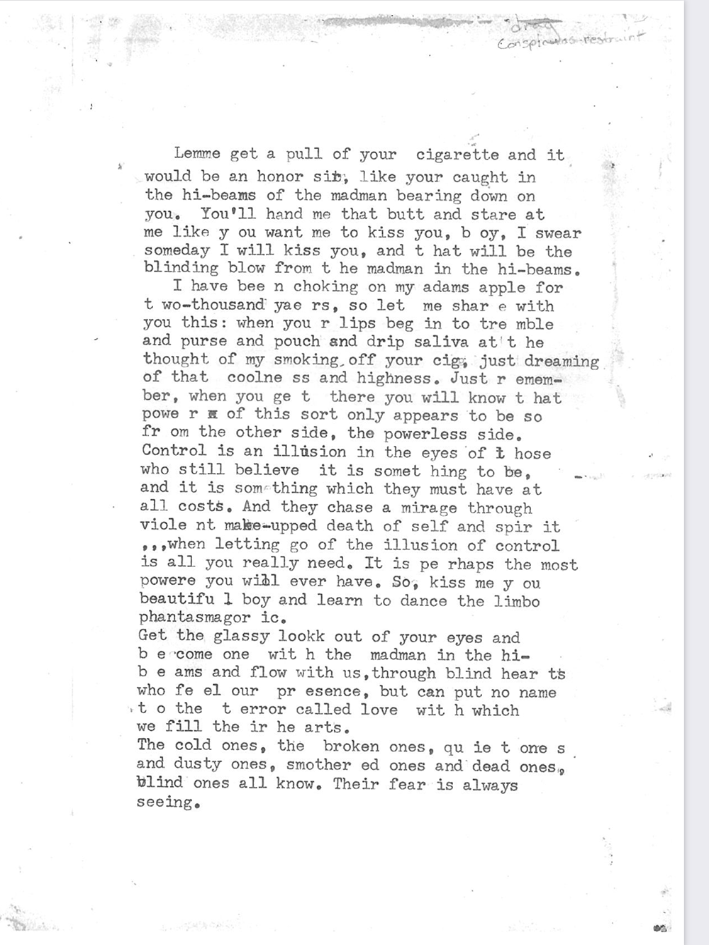 an image of typewritten text